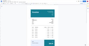 using google docs templates for invoicing