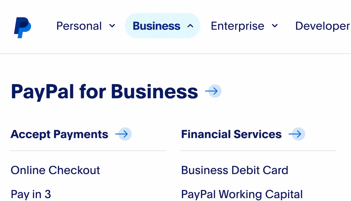 PayPal dashboard screen showing the option to make a business account.